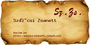 Szücsi Zsanett névjegykártya